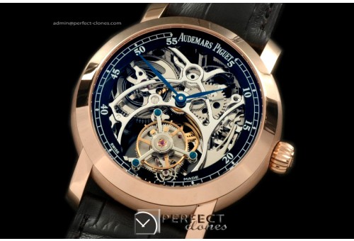APJA01016 Jules Audemars Skeleton Tourbillon RG/LE Black Tourbi