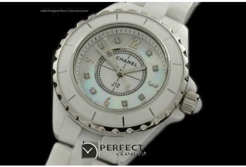 CHA-MI-1001 J12 Mini White Ceramic Japanese Quartz/Boxset