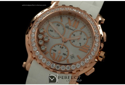 CPSPC1023Happy Sports Chrono RG/RU/Diam M-Wht Swiss Eta Qtz