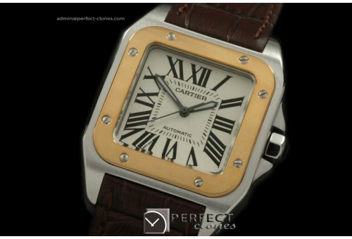 CARS00051BR Santos 10Mid TT/LE White Swiss Eta 2671 Ult Ver