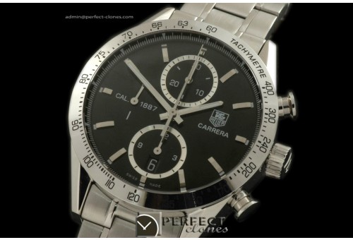 TG10072 Carrera 1887 Automatic Chronograph SS Black A-77528800