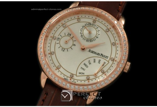 APCC10006 Classic Calender Complications RG/LE White Jap Quartz