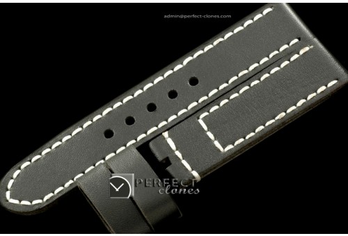 PNA01004 24/22 Calf Leather Blk/Wht Stitches for 44mm Panerai