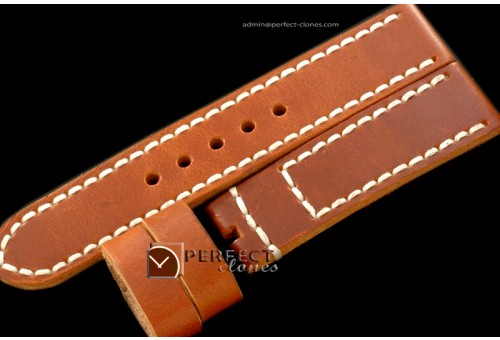 PNA01002 24/22 Calf Leather Tan/White Stitches for 44mm Panerai