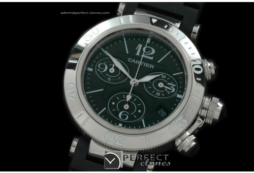 CARPS10051 Ladies Seatimer Chrono SS/RU Black Swiss Quartz Chron