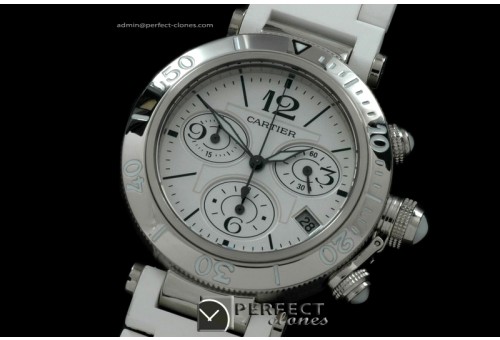 CARPS10052 Ladies Seatimer Chrono SS/RU White Swiss Quartz Chron