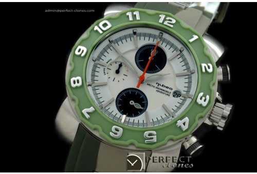 NU10013 Mens Automatic Chrono SS/RU White Jap Quartz Chrono