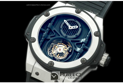 HBKPT10001 King Power Tourbillon SS/RU Black Flying Tourbil