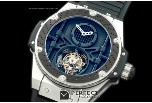 HBKPT10006 King Power Tourbillon SS/RU Black Flying Tourbil