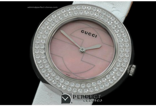 GU00263 U Play Mid Size SS/LE MOP Pink / Diam Jap Quartz