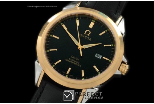 OMDE00112 Deville SS/YG/LE Black Asian 2824 28800bph