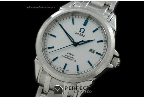 OMDE00106 Deville SS/SS White/Blue Asian 2824 28800bph