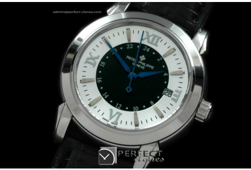 PP10077 Calastrava SS/LE White/Black Swiss Eta 2824-2
