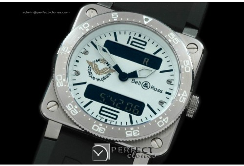 BR03TA-01001 BR03 Type Aviation SS/RU White Swiss Eta Qtz