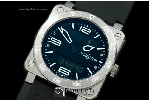 BR03TA-01002 BR03 Type Aviation SS/RU Black Swiss Eta Qtz