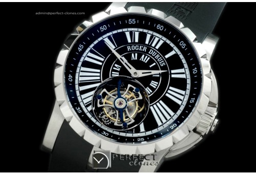 RD00072 Excalibur Tourbillon SS/RU Black Flying Tourbillon