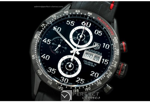 TGCA00126 Carrera 43mm Limited Ed Chrono DLC/LE Blk A-7750