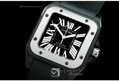 CARS00076 Santos 10Mid DLC/TI/NY Black Swiss Eta 2671 U