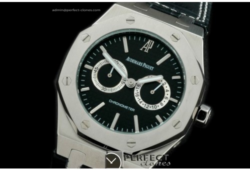 APROC10001 Royal Oak Calender SS/LE Black Jap Quartz