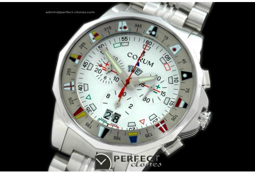 CO10201 Admiral's Cup Chronograph SS/SS White Swiss Eta Qtz
