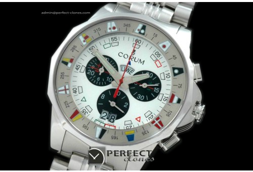 CO10202 Admiral's Cup Chronograph SS/SS Wht/Blk Swiss Eta Qtz