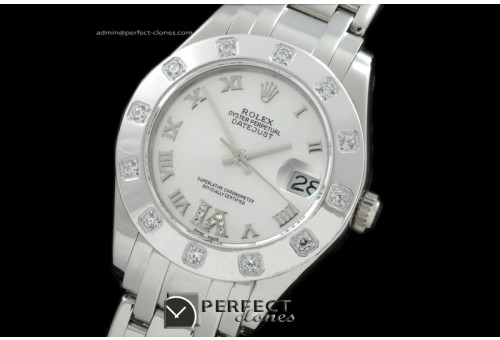 RLMPmS01111 SS 12 Diam Bez White Roman Swiss Eta 2836-2