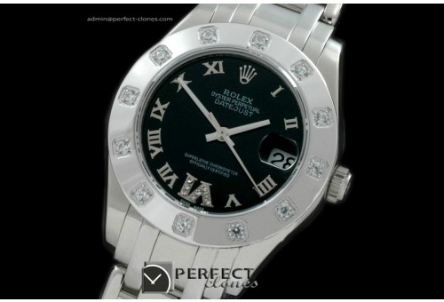 RLMPmS01112 SS 12 Diam Bez Black Roman Swiss Eta 2836-2-2