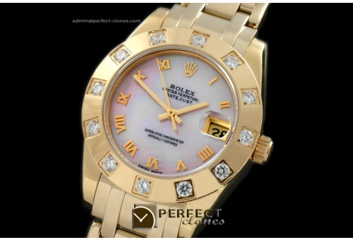 RLMPmF01102 FG 12 Diam Bez MOP Pink Roman Swiss Eta 2836-2