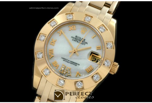 RLMPmF01116 FG 12 Diam Bez M-White Roman Swiss Eta 2836-2