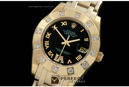 RLMPmF01112 FG 12 Diam Bez Black Roman Swiss Eta 2836-2