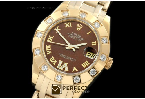 RLMPmF01115 FG 12 Diam Bez Brown Roman Swiss Eta 2836-2