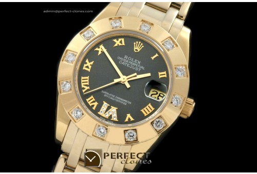 RLMPmF01113 FG 12 Diam Bez Grey Roman Swiss Eta 2836-2