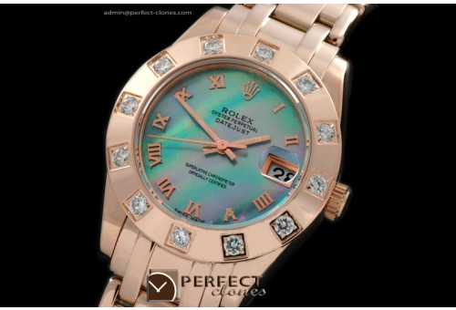 RLMPmR01104 FG 12 Diam Bez MOP White Roman Swiss Eta 2836-2