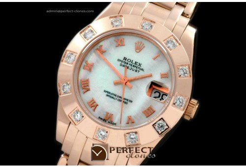 RLMPmR01101 FG 12 Diam Bez MOP White Roman Swiss Eta 2836-2