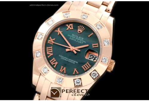 RLMPmR01103 FG 12 Diam Bez MOP Black Roman Swiss Eta 2836-2
