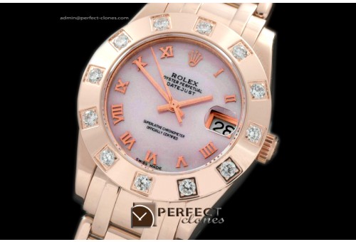 RLMPmR01102 FG 12 Diam Bez MOP Pink Roman Swiss Eta 2836-2