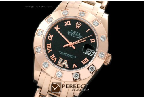 RLMPmR01112 FG 12 Diam Bez Black Roman Swiss Eta 2836-2
