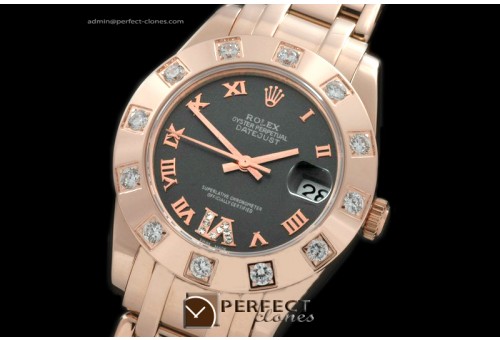 RLMPmR01117 FG 12 Diam Bez M-Black Roman Swiss Eta 2836-2
