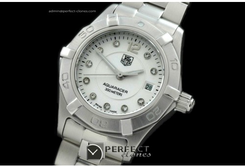 TGAQL10011 Aqracer Ladies SS/SS White Diam S-Qtz