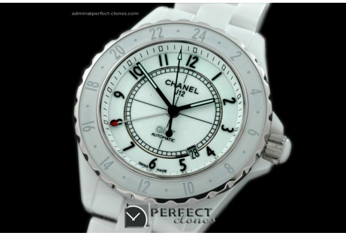 CHA01041 J12 Oversize GMT White Ceramic Diamonds Asia 2813 21J c