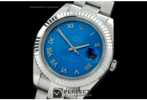 R41DJS00113 SS Oyster Fluted Blue Roman Asian Eta 2836-2 25J
