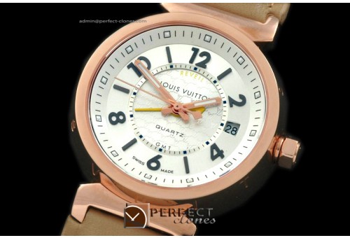 LVTBXL1006 Mid Size/XL Ladies Tambour GMT RG/LE White Jap Quartz