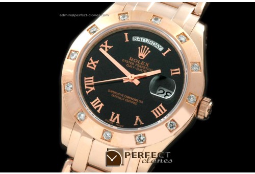 RLMPMR01109 RG 12 Diam Bez Black Roman Swiss Eta 2836-2