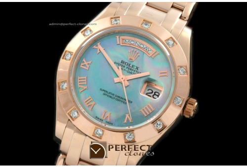 RLMPMR01104 RG 12 Diam Bez MOP Blue Roman Swiss Eta 2836-2