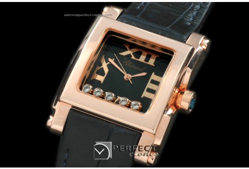 CP00008 Happy Sports Square RG/LE Black Swiss Quartz