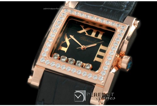 CP00018 Happy Sports Square RG/LE Black Swiss Quartz