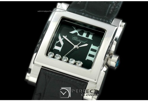CP00003 Happy Sports Square SS/LE Black Swiss Quartz