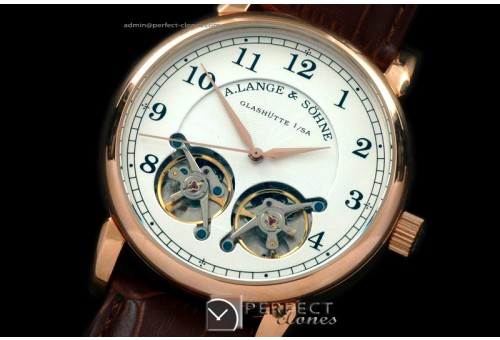 AL01066 1815 Duo Tourbillon RG/LE White Asian 2813