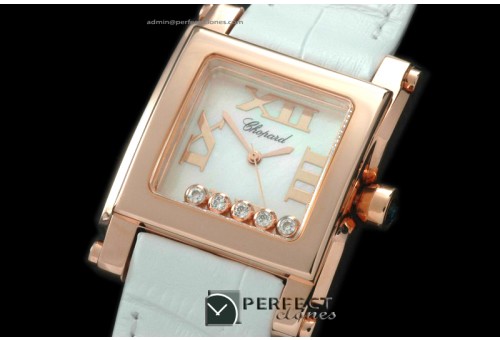 CP00006 Happy Sports Square RG/LE MOP White Swiss Quartz