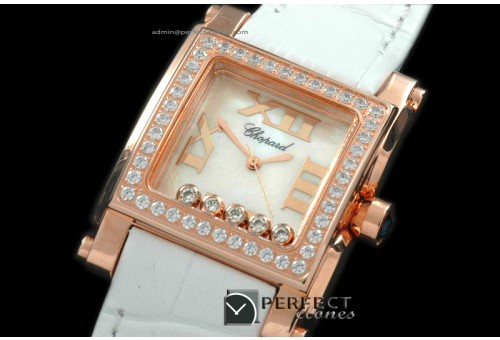 CP00016 Happy Sports Square RG/LE MOP White Swiss Quartz